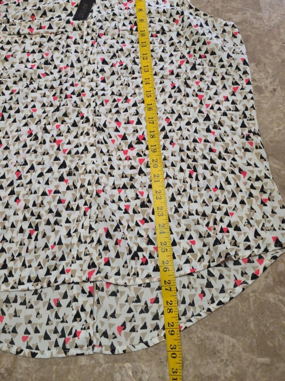Sleeveless V-Neck Summer Top black tan pink white high-low hem large Apt. 9 - Picture 15 of 16